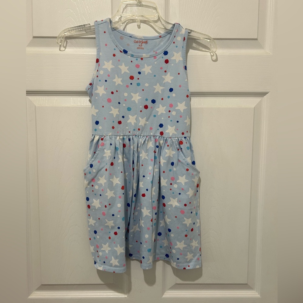 Cat & Jack Light Blue Star Pattern Dress